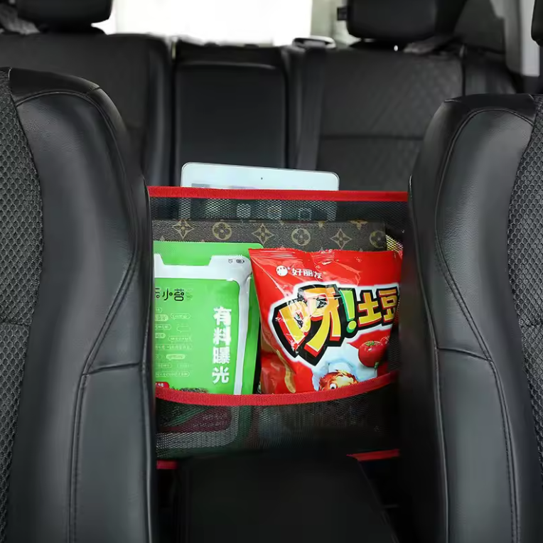 Large Capacity Car Seat Net Pocket Handbag Purse Holder Bag Organizer Storage Pet Net Barrier Dog Pouch Between Back Seats