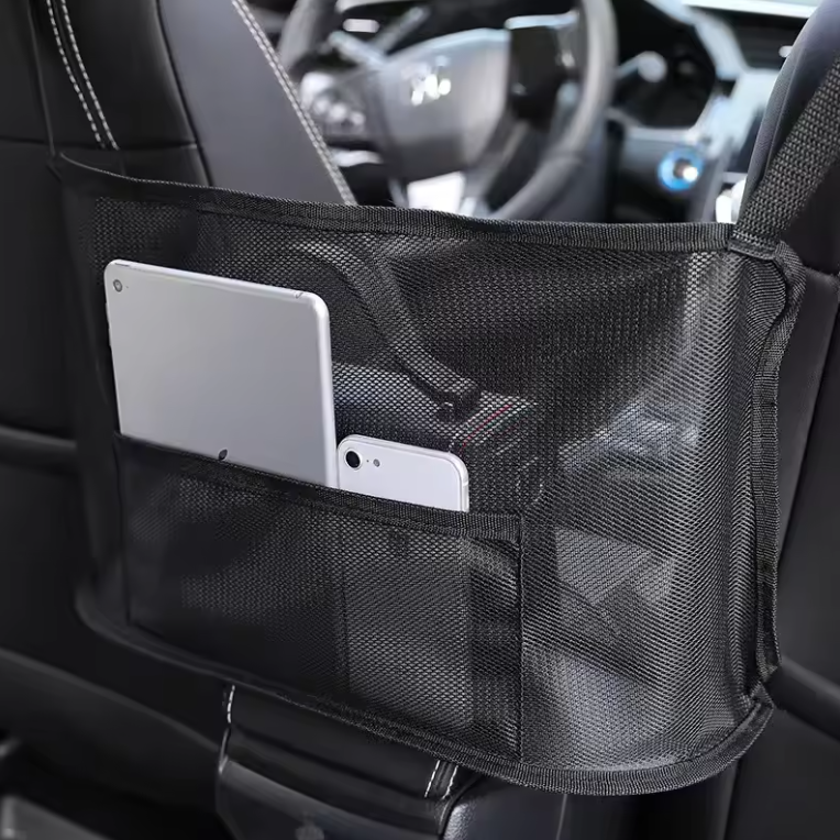 Large Capacity Car Seat Net Pocket Handbag Purse Holder Bag Organizer Storage Pet Net Barrier Dog Pouch Between Back Seats