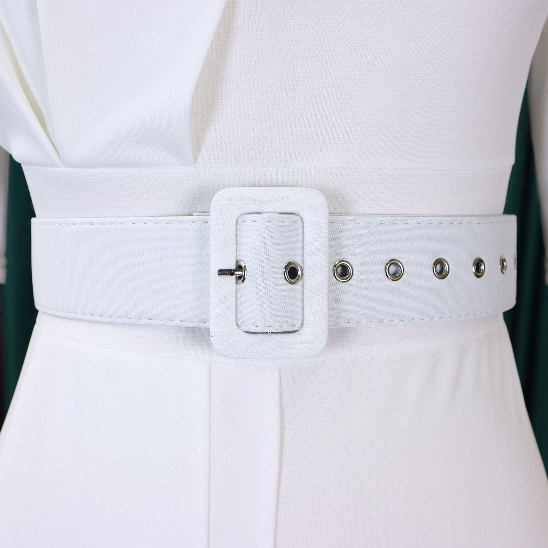 Spring/Summer 2024 African New Short Sleeve V-neck Waist Solid Color OL Tongle Pencil Skirt Dress Solid Color Pattern Crepe Craft Popular Belt Elements Temperament Elegant Style