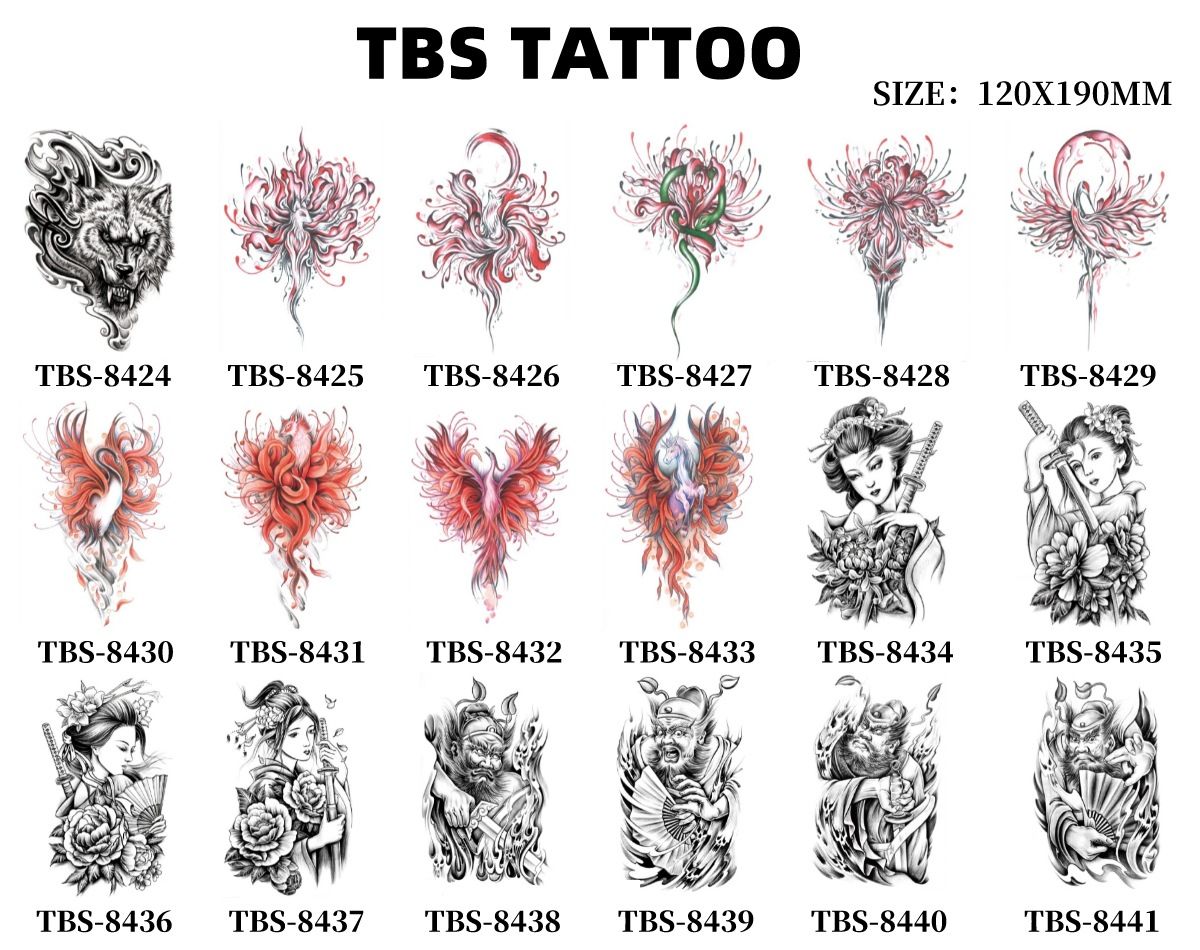 Waterproof Temporary Tattoo Sticker Rose Snake Flower Tattoos Lace Tiger Dragon Body Art Arm Fake Sleeve Tatoo