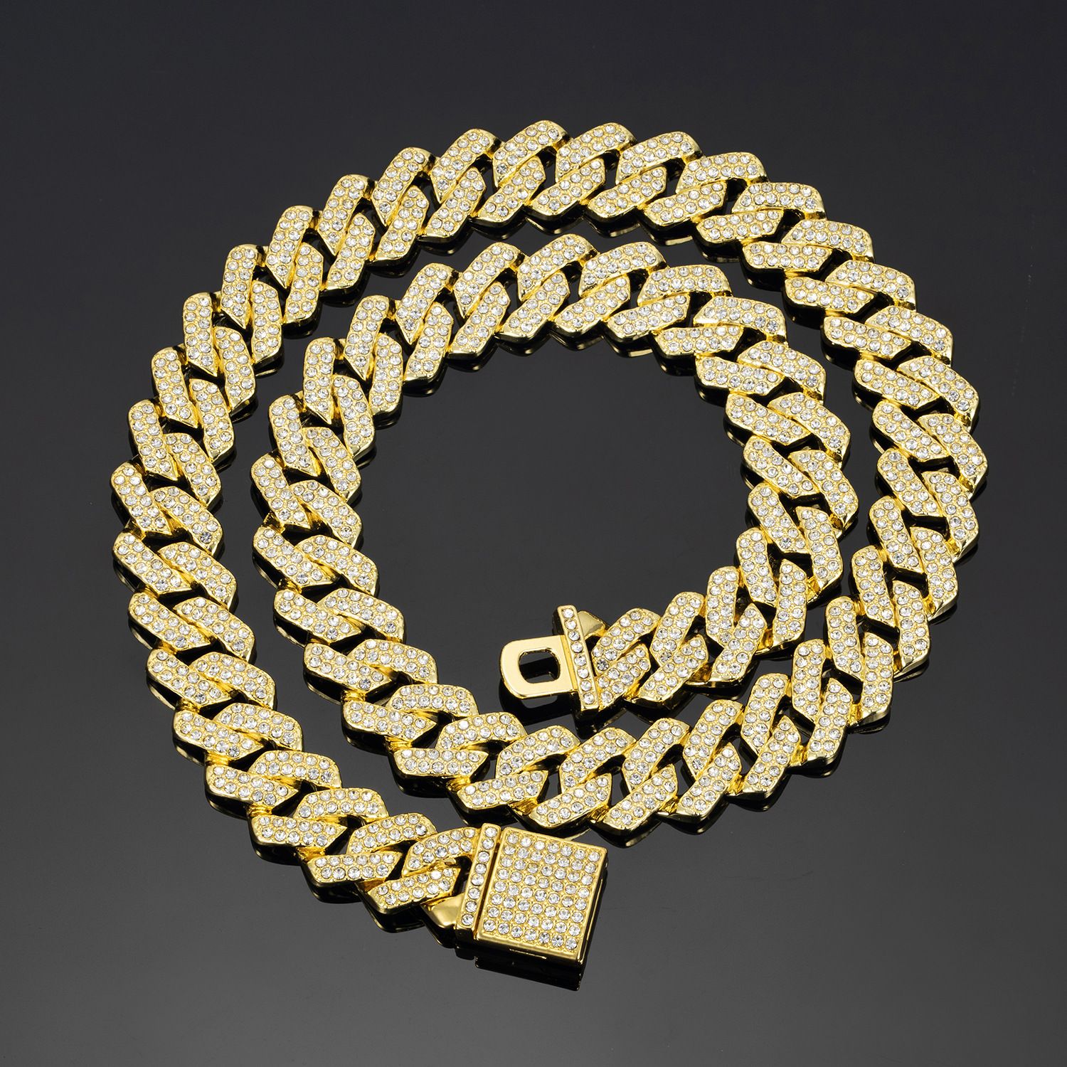 3pcs/set European and American Style Square Hip-Hop Men's Watch Bracelet Necklace Set Quartz Ice Watch Fashion Starry Sky Men Watches African Popular Fashion Jewelry Set