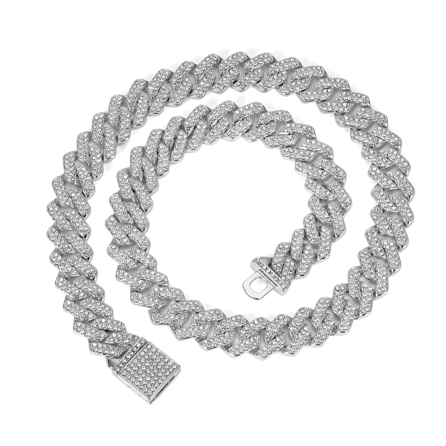 3pcs/set European and American Style Square Hip-Hop Men's Watch Bracelet Necklace Set Quartz Ice Watch Fashion Starry Sky Men Watches African Popular Fashion Jewelry Set