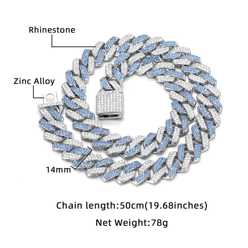 3pcs/set Hip-hop Men's Ice Watch Set Full Diamonds Silver Round Quartz Wrist Watch Fashion Diamonds Cuban Chain Jewelry Bracelet Necklace European American Popular Rapper Hip Hop Fashion Jewelry Set