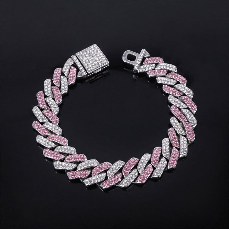 3pcs/set Hip-hop Men's Ice Watch Set Full Diamonds Silver Round Quartz Wrist Watch Fashion Diamonds Cuban Chain Jewelry Bracelet Necklace European American Popular Rapper Hip Hop Fashion Jewelry Set