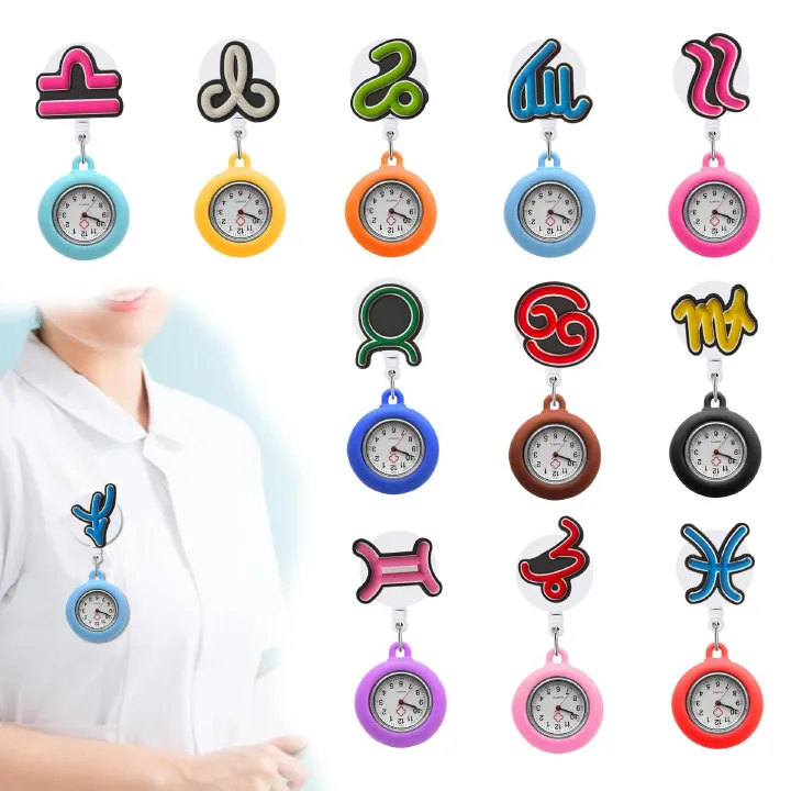 Shining Acrylic Hospital Acrylic Cute Suture Nurse Doctor Twelve Constellation Pocket Watch Medical Wall Clock Gift