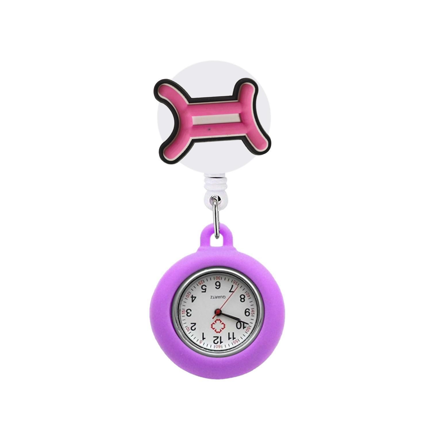 Shining Acrylic Hospital Acrylic Cute Suture Nurse Doctor Twelve Constellation Pocket Watch Medical Wall Clock Gift