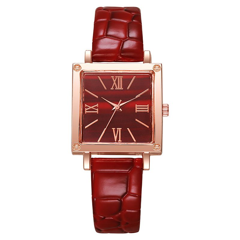 4PCS luxury fashion square ladies watch brand ladies Shi Ying watch jewelry set classic minimalist ladies watch