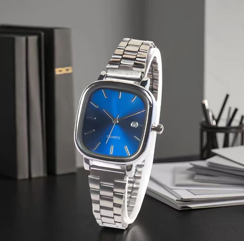 Fashion Brand Men Watch Steel Strap Business Calendar Quartz Watches Luxury Wristwatches Gift Dropshipping Big Dial Clock