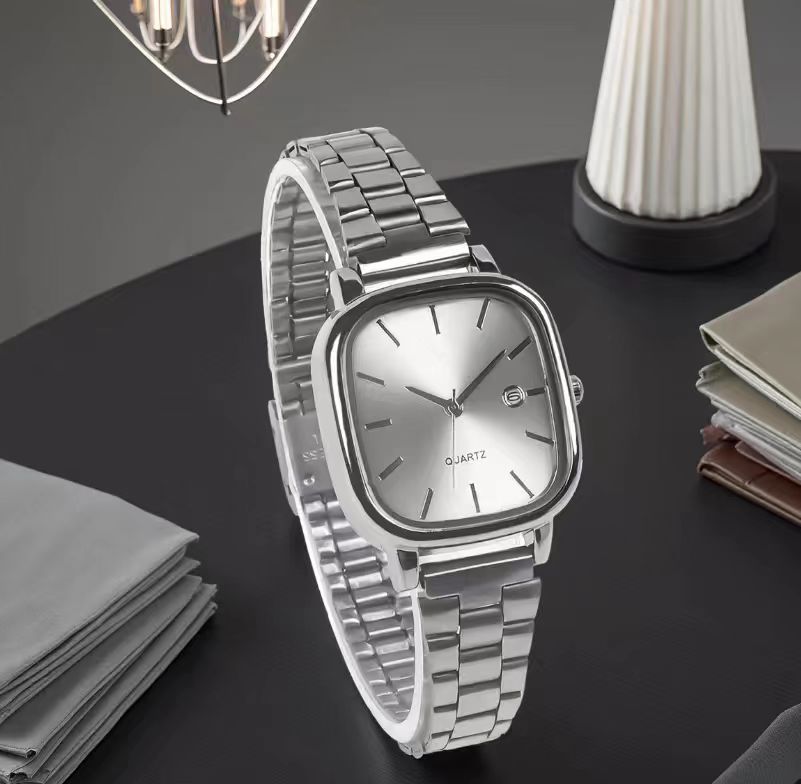 Fashion Brand Men Watch Steel Strap Business Calendar Quartz Watches Luxury Wristwatches Gift Dropshipping Big Dial Clock