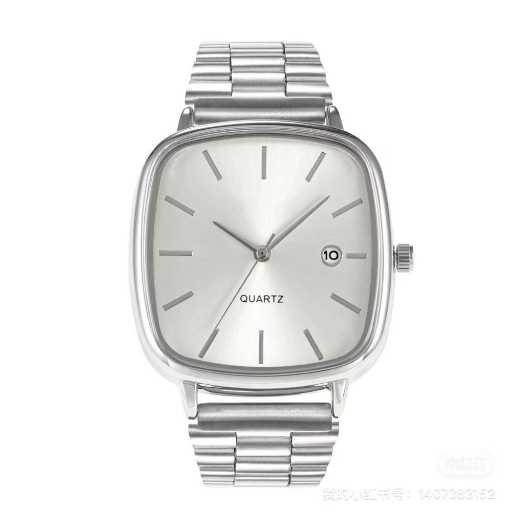 Fashion Brand Men Watch Steel Strap Business Calendar Quartz Watches Luxury Wristwatches Gift Dropshipping Big Dial Clock