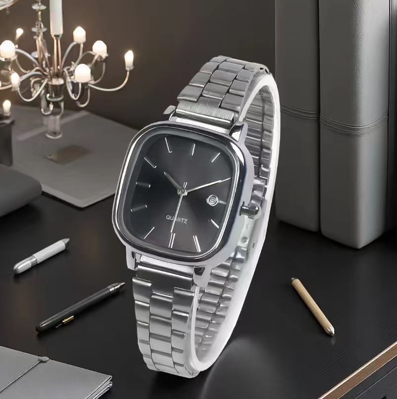 Fashion Brand Men Watch Steel Strap Business Calendar Quartz Watches Luxury Wristwatches Gift Dropshipping Big Dial Clock