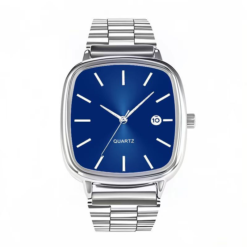 Fashion Brand Men Watch Steel Strap Business Calendar Quartz Watches Luxury Wristwatches Gift Dropshipping Big Dial Clock