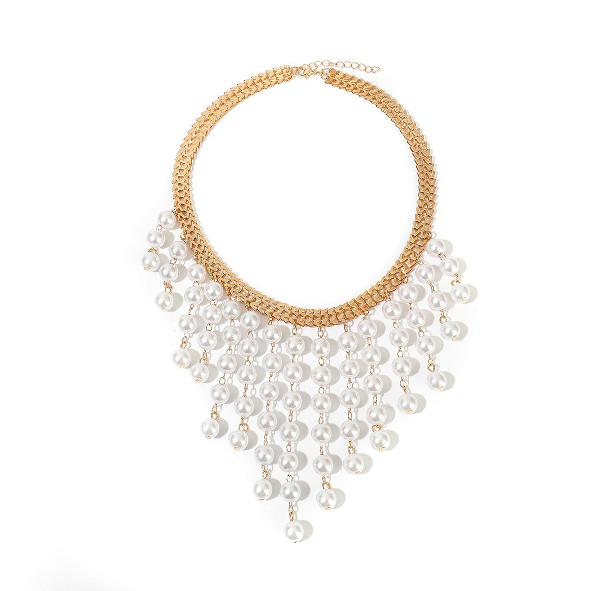 Draweye Pearls Necklaces for Women Long Tassels Vintage Hyperbole Chokers Jewelry American Fashion Elegant Collares Para Mujer