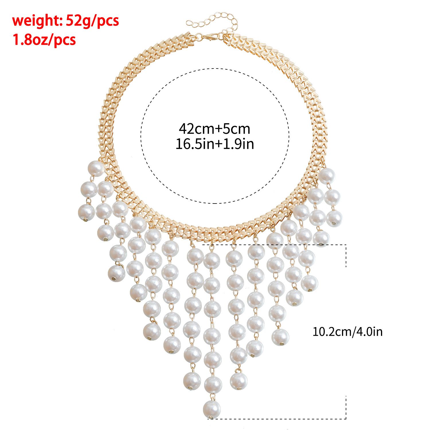 Draweye Pearls Necklaces for Women Long Tassels Vintage Hyperbole Chokers Jewelry American Fashion Elegant Collares Para Mujer