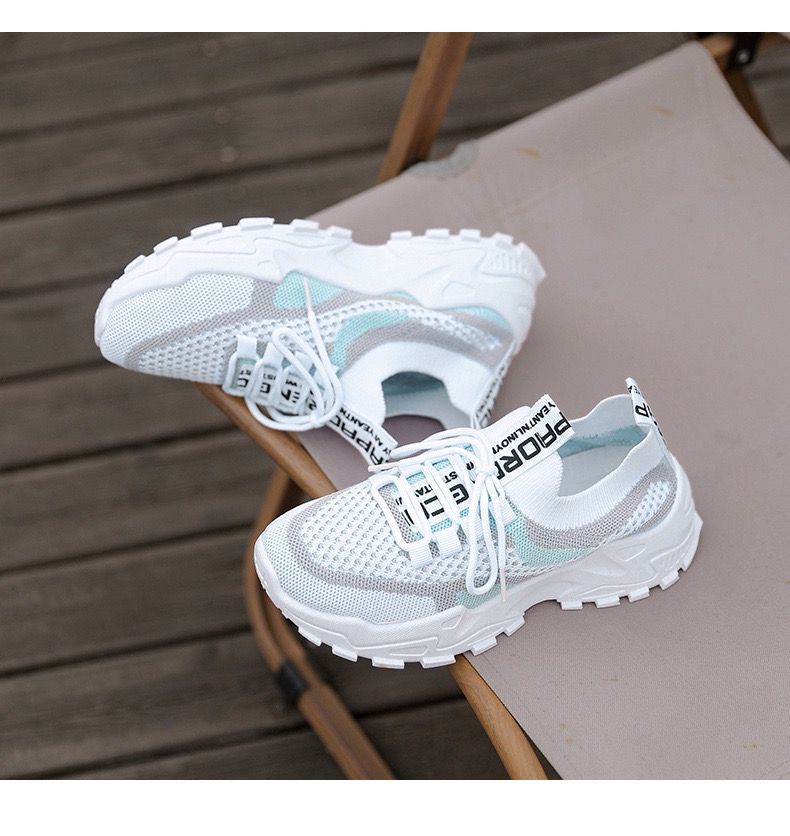 New Arrivals Big Size Women's Casual Sports Shoes Girl's Shoes Fashion Breathable Soft Soled Shoes Ladies' Athletic Running Shoes White