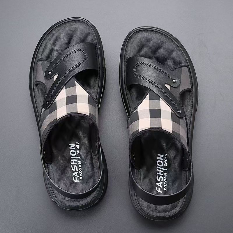 Brave shop New Arrivals Fashion Men's Two Ways To Wear Sandal Men's Casual Open Shoes Fashion Driving Shoes Black