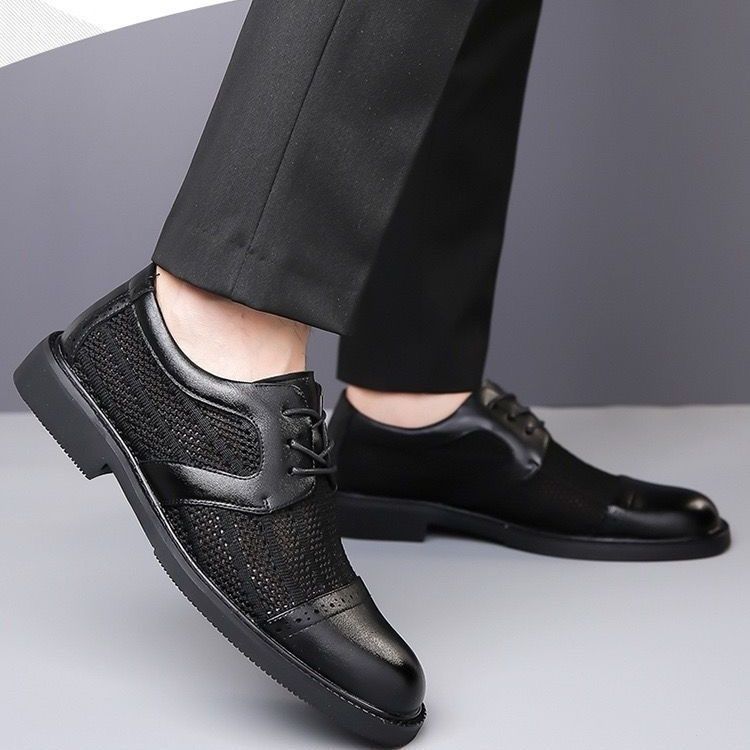 New Arrival Business Oxfords Fashion Wedding Shoes Men's Shoes cap toe Derby lace up Splicing Shoes Official Shoes