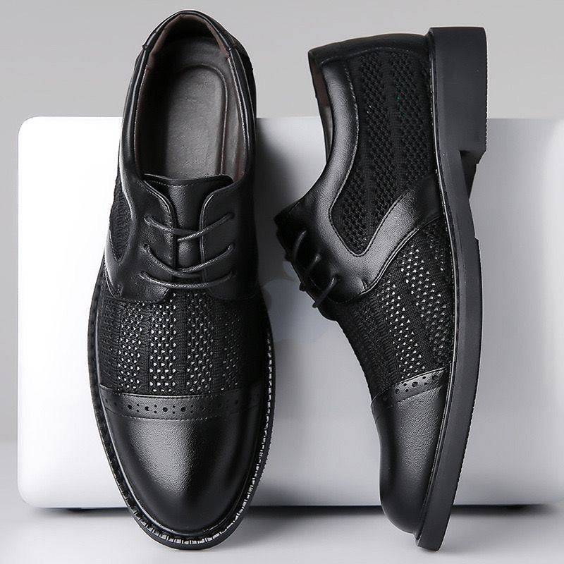 New Arrival Business Oxfords Fashion Wedding Shoes Men's Shoes cap toe Derby lace up Splicing Shoes Official Shoes