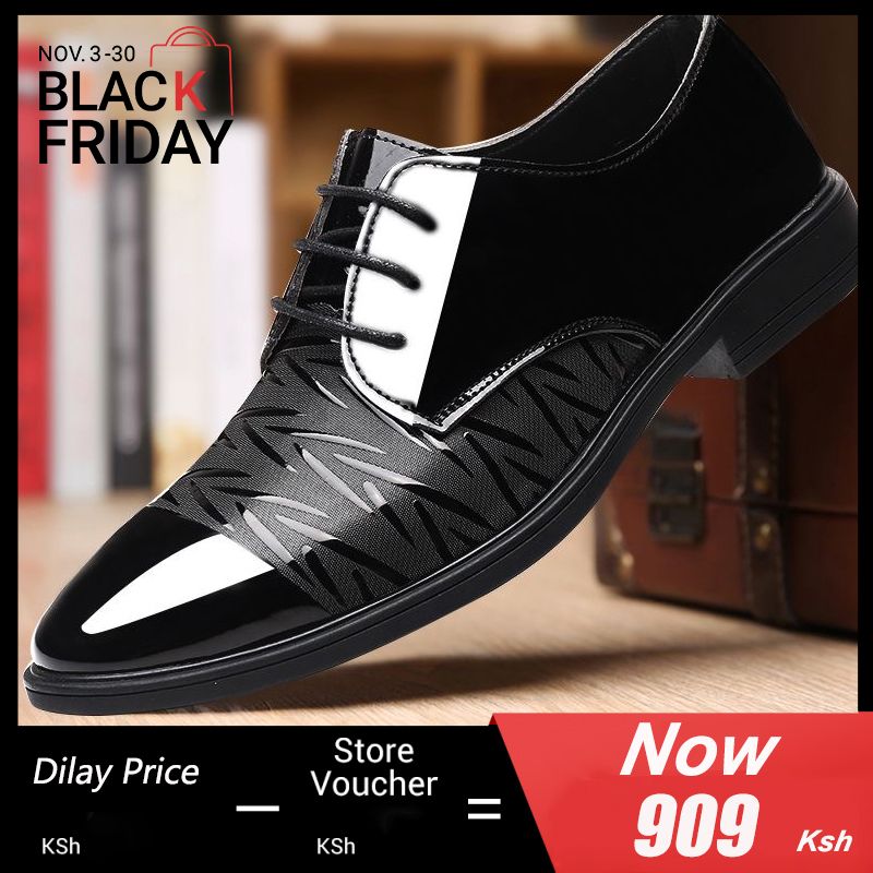 Brave Shop New Arrival Business Oxfords Fashion Wedding Shoes Men's Dress Shoes Splicing Shoes Lace ups Derby men official shoes Black