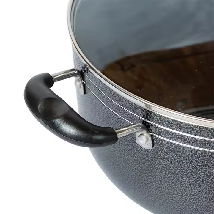 JP Jamespot 10Pcs Heavy Non-Stick Granite Cooking Pot/Sufuria With Pan Cookware Set Jamespot It also has glass lids makes viewing food easy from start to finish. It is both a healthy and an Eco friend