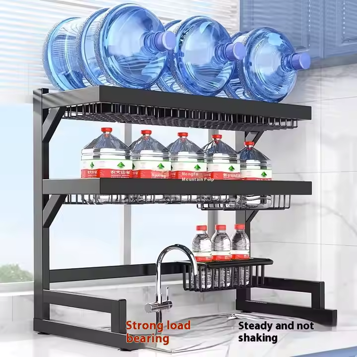 High quality heavy duty over the sink dish rack 
▶️Modern
▶️Size 85cm
▶️material: Carbon steel metal 
▶️Color: black 
▶️Scratch and rust resistance
▶️Corrosion Resistant, Dustproof,