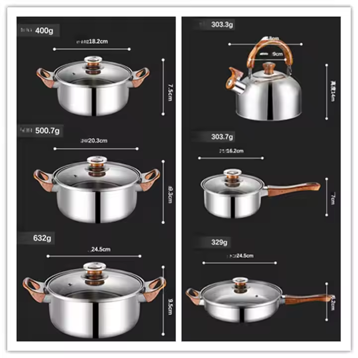 Edenberg stainless sufurias 10pcs Edenberg cookware Edenberg finest
Stove Type Compatibility; induction
Anti-scratching Handle for Kitchen 
With lid
Glass cover