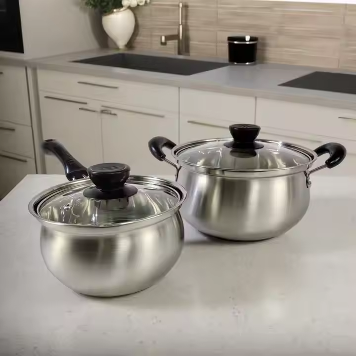 Edenberg stainless sufurias 10pcs Edenberg cookware Edenberg finest
Stove Type Compatibility; induction
Anti-scratching Handle for Kitchen 
With lid
Glass cover