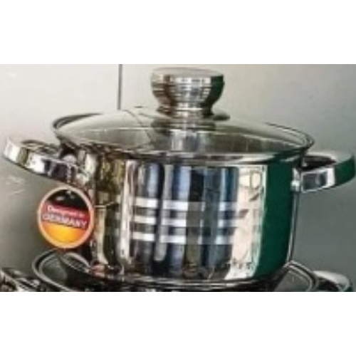 12pc Set Edenberg 4037. Heavy duty stainless steel Cookware set Calibrated for content measuring,induction friendly| stainless steel bottom. Modern cookware set with lid. Durable and easy to clean.
