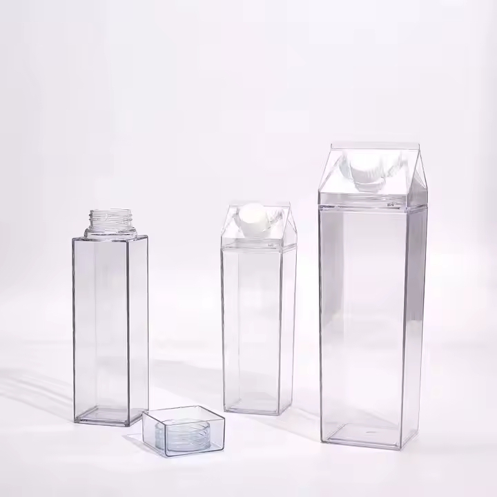 Multipurpose space saver milk//water//juice//special beverages bottle Capacity: 1ltr, Material; Acrylic. Design: Sleek and space-saving, perfect for kitchen storage