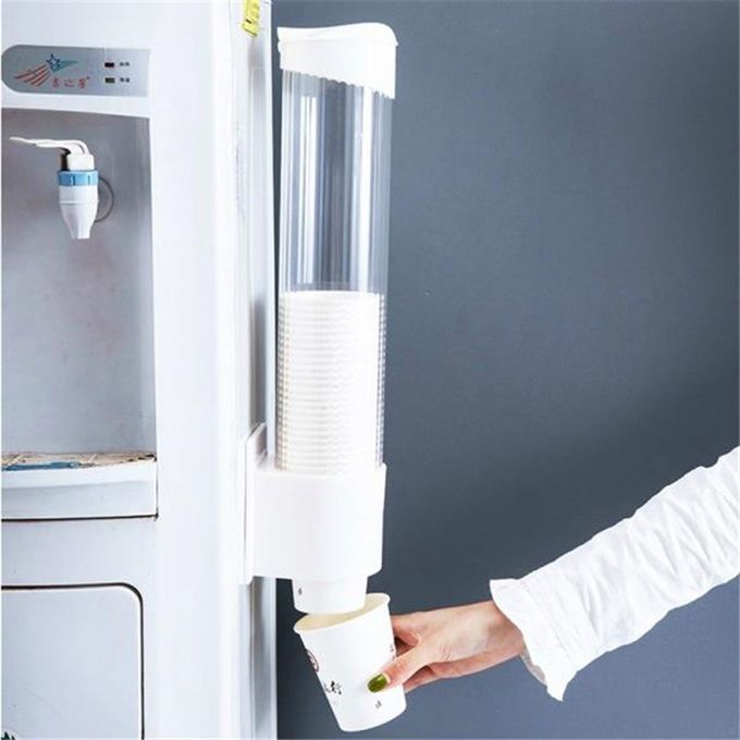 Disposable cup hanger automatic cup remover paper cup holder water cup wall-mounted storage creative storage home shelf white
