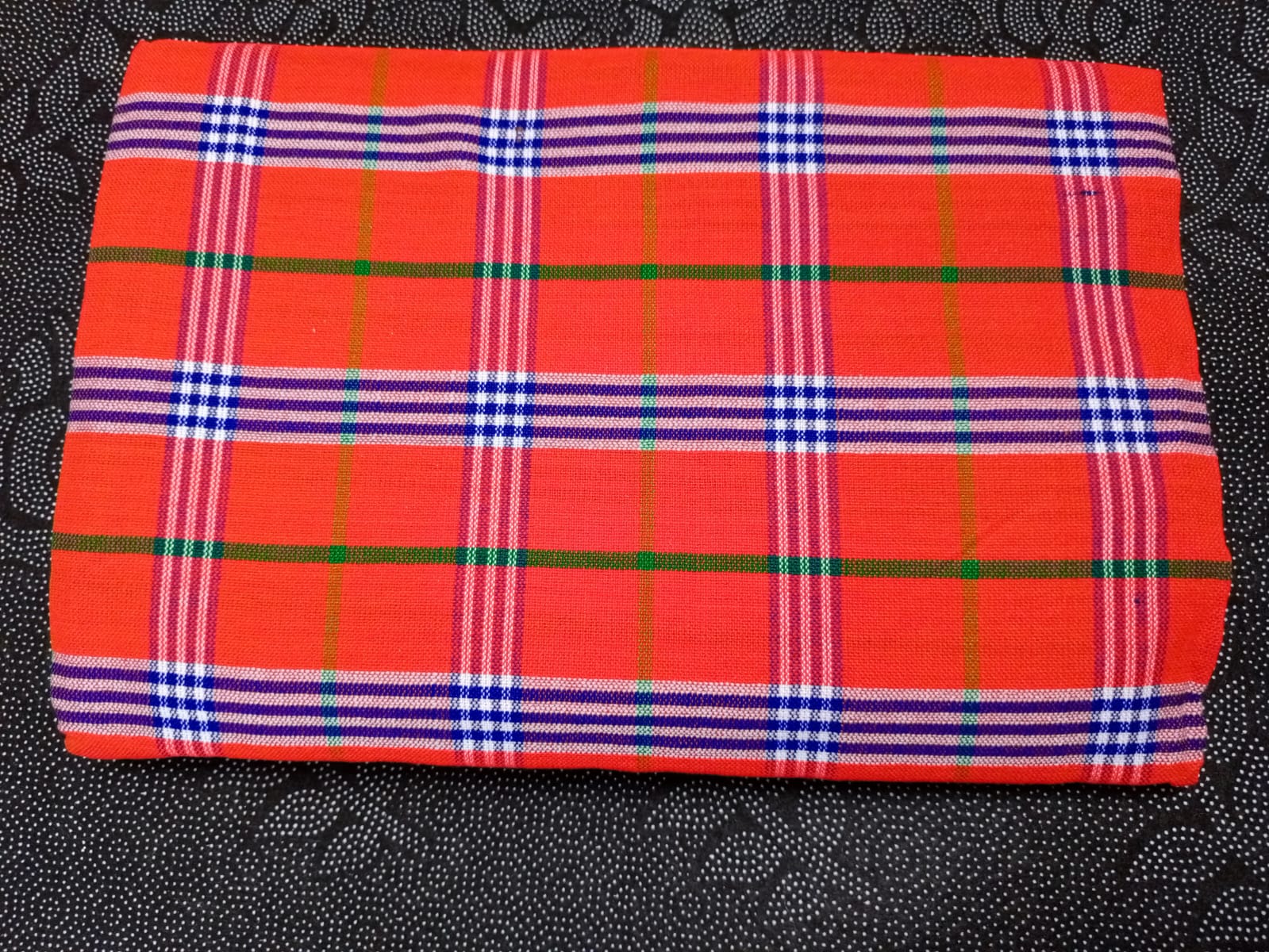 4*6 Masai Shuka;serves as a warm wrap for women, a stylish  for men, a unique tablecloth or a stylishly vivid household throw.