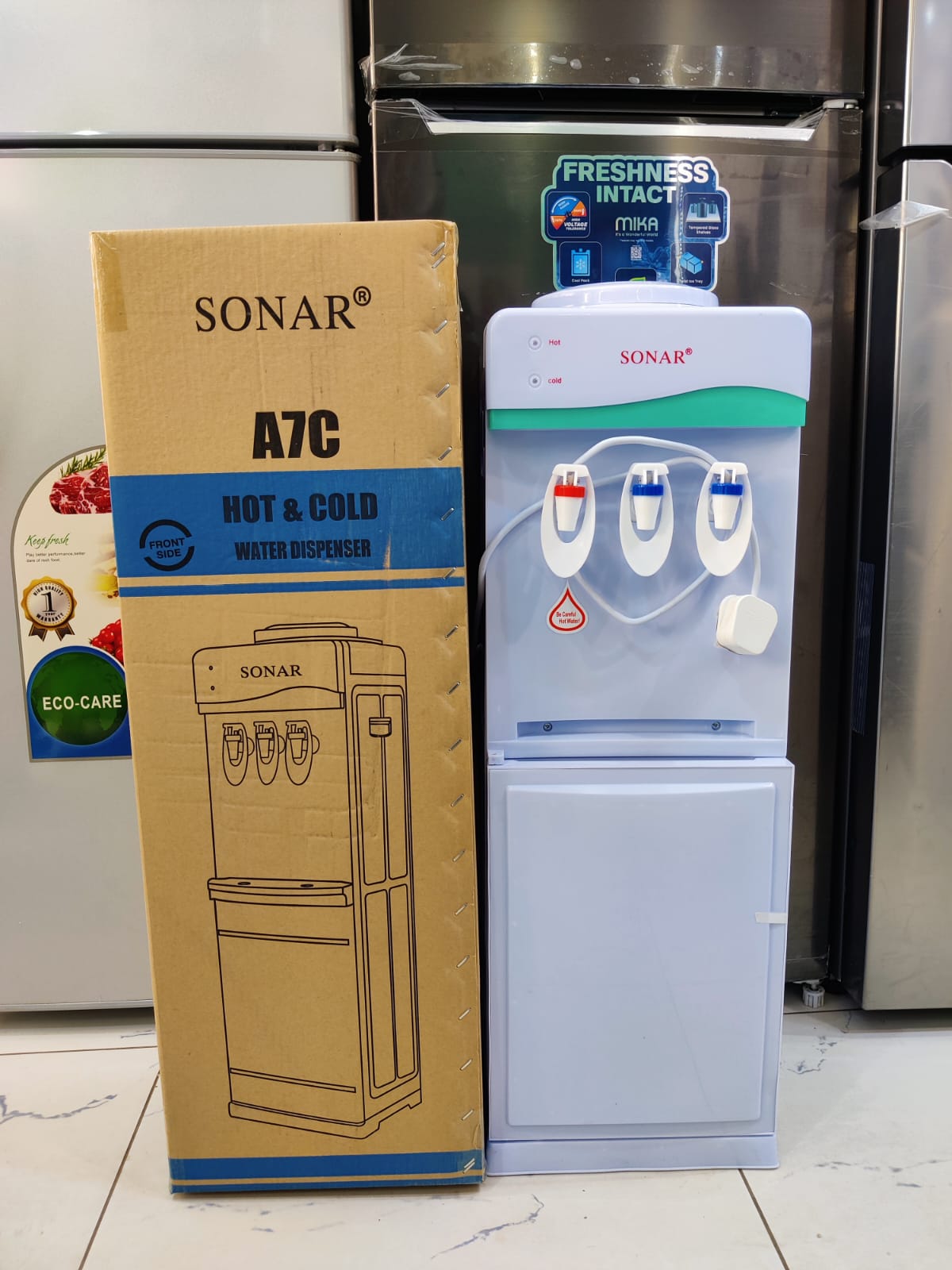 Sonar A7C Dispenser   Hot , Normal and Cold dispenser. designed to provide both hot and normal water for your daily needs. Whether you need a warm cup of tea or a cool glass of water,
