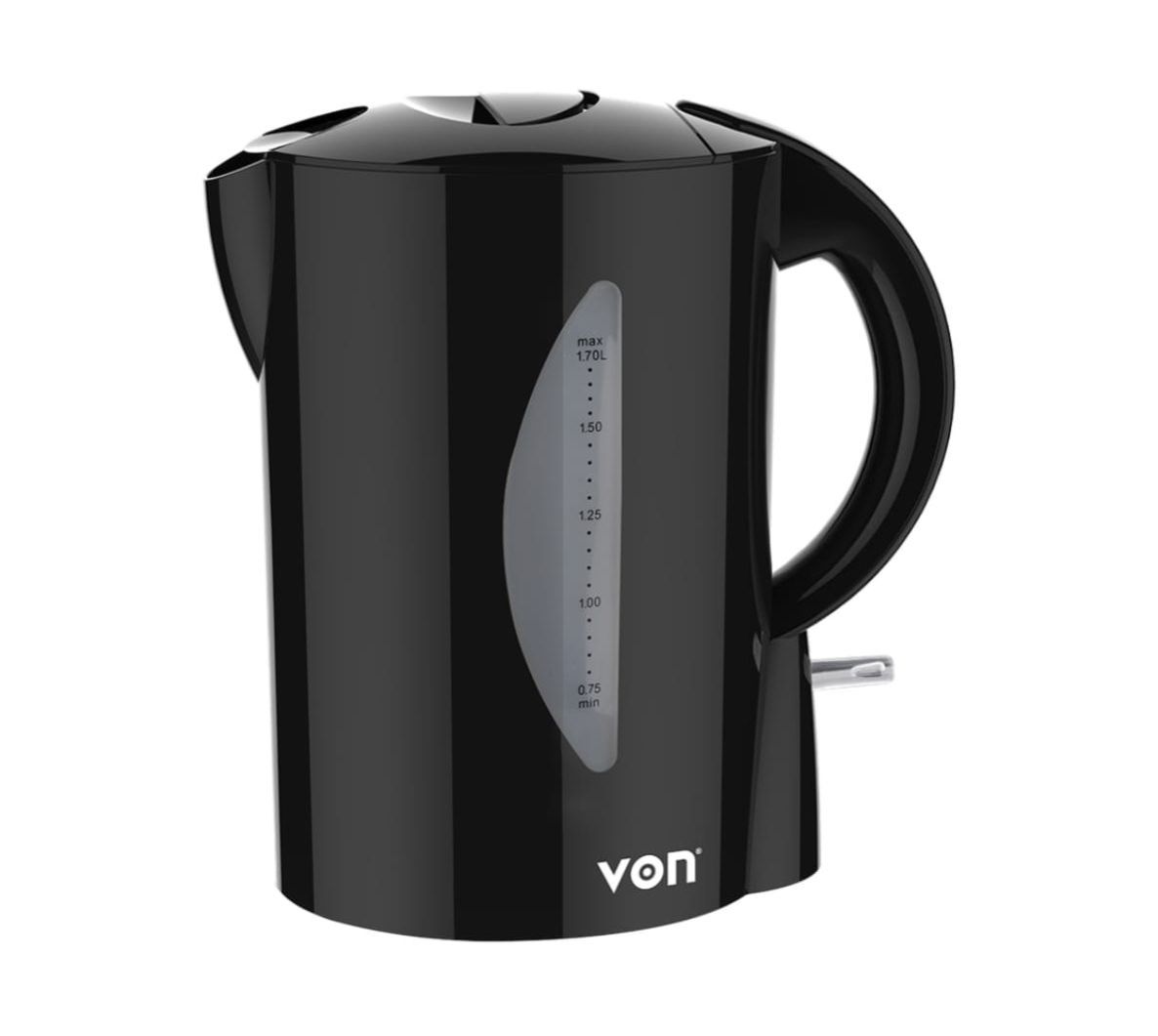 Von Corded Kettle .Boil-dry protection .Sprout design .Removable filter .Indicator lamp .Stainless steel heating element
Large transparent water window