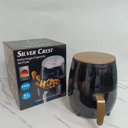 silver crest 6 Litres Digital Air fryer Silver Crest Extra Large Capacity Air Fryer 6L Enjoy healthy food that's crispy on the outside and tender on the inside, thanks to Rapid Air Technology Bake, ro