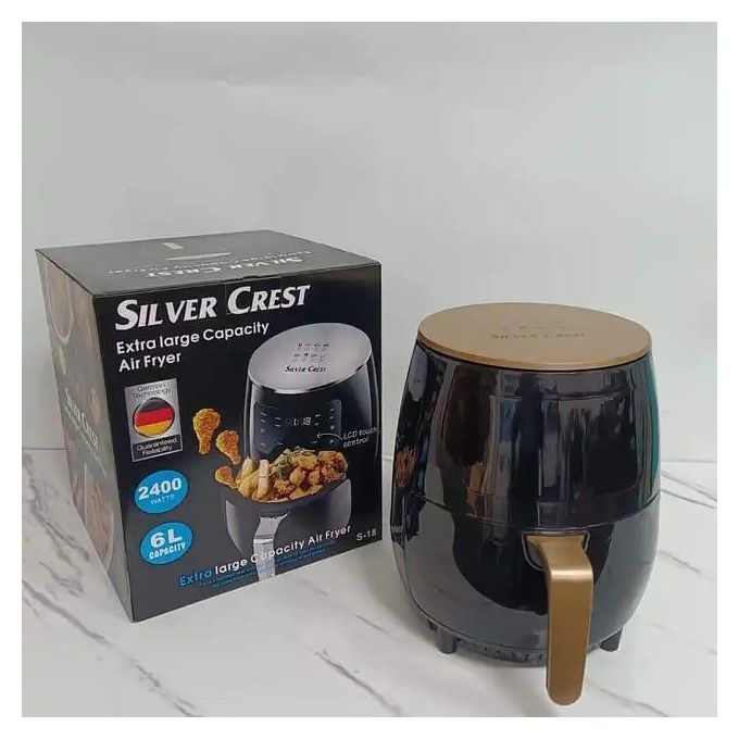 silver crest 6 Litres Digital Air fryer Silver Crest Extra Large Capacity Air Fryer 6L Enjoy healthy food that's crispy on the outside and tender on the inside, thanks to Rapid Air Technology Bake, ro