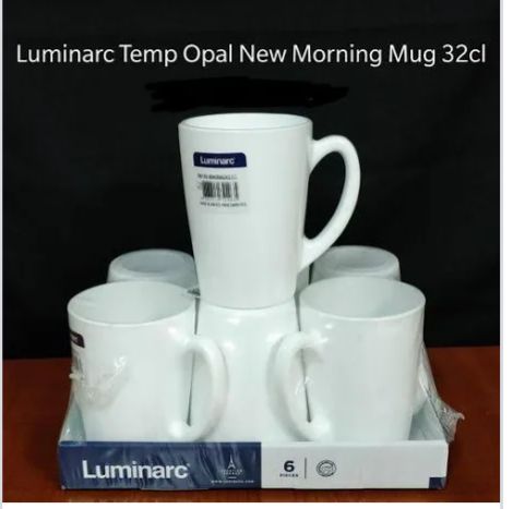 Set of 6 New Morning White Cups. Introducing the Luminarc 6 Pcs Classic Morning Tea and Coffee Cups – a perfect blend of elegance, functionality, and durability. Designed to enhance your tea and coffe