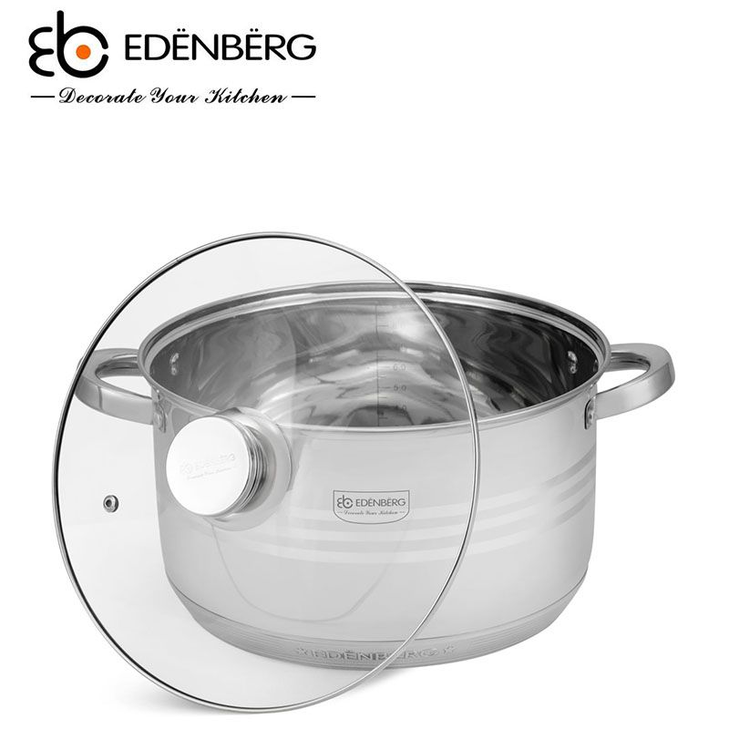 EDENBERG EB-4037 12pcs  High Quality Cookware Set Cooking Pots Sufuria Suitable for Induction Cooker  (16CM / 18CM / 20CM / 22CM / 24 cm / 26CM Pots  with Lids)