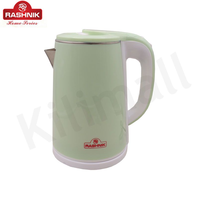 RASHNIK RN-1151  2.3L 1500W Double-layer Insulation Electric Kettle Stainless Steel  Kettles                          Green