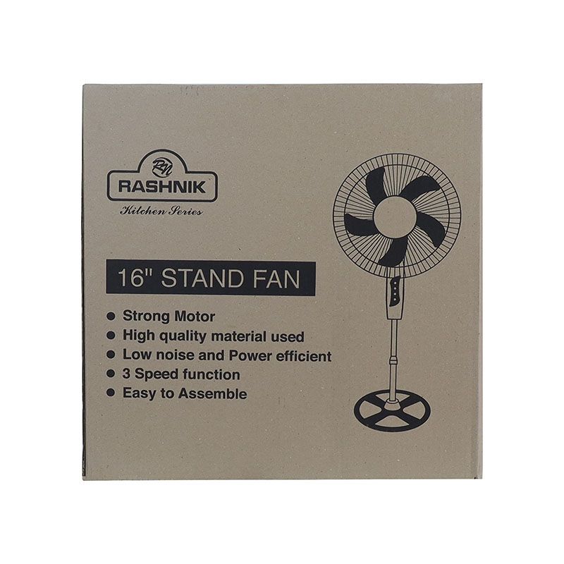 RASHNIK  RN-2505 16INCH  3 Speed Control With Oscillating Function Stand  Fan Low Noise and Power Efficient Floor Fans