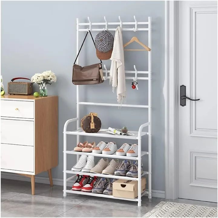 4-Layer(60*28*158CM) / 5-Layer (60*28*175CM) Shoe Rack Shelf Simple Multi-layer Shoe Cabinet Rack Household Economical Storage Rrack Coat Rack Hat Rack