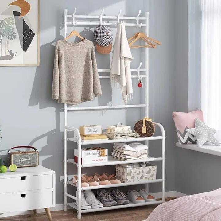 4-Layer(60*28*158CM) / 5-Layer (60*28*175CM) Shoe Rack Shelf Simple Multi-layer Shoe Cabinet Rack Household Economical Storage Rrack Coat Rack Hat Rack