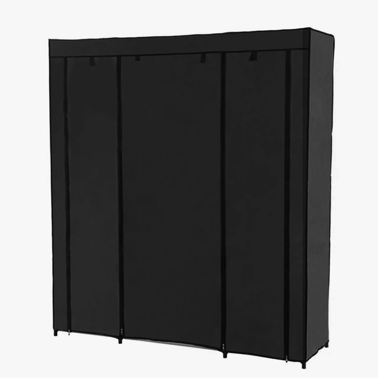 3 Columns DIY Wardrobe,Large Capacity Assemble Closet Wardrobe,Portable Closet for Bedroom,Clothes Rail with Non-Woven Fabric Cover, Clothes Storage Organizer