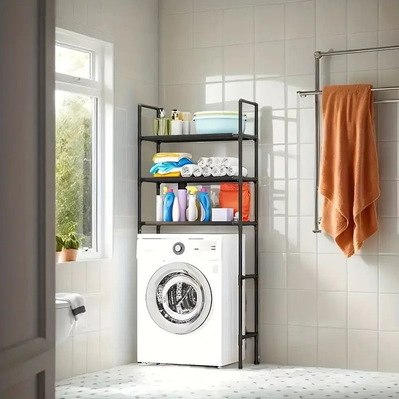 3-Layer Washing Machine Rack Storage Rack Washbasin Rack multi-functional floor space-saving multi-layer storage rack  （54712）