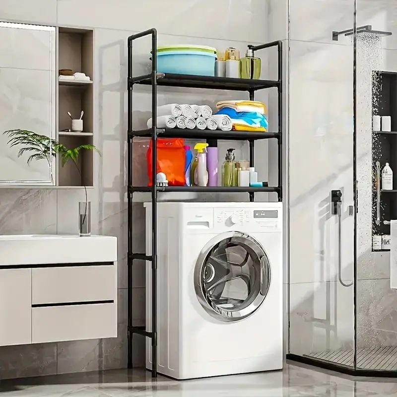 3-Layer Washing Machine Rack Storage Rack Washbasin Rack multi-functional floor space-saving multi-layer storage rack  （54712）