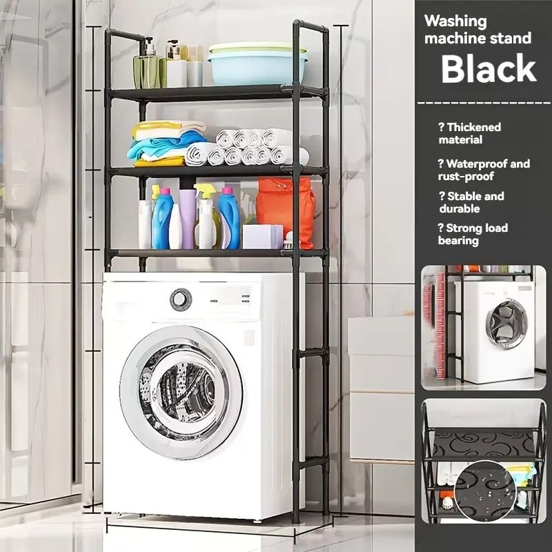 3-Layer Washing Machine Rack Storage Rack Washbasin Rack multi-functional floor space-saving multi-layer storage rack  （54712）