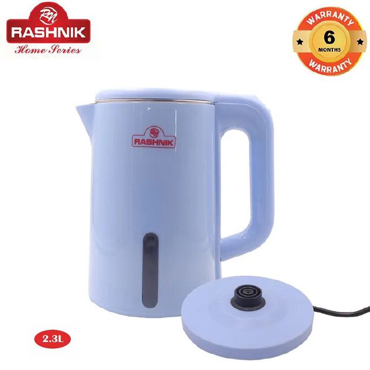 RASHNIK  RN-1155 2.3L  1500W  Electric Kettle  Plastic Insulated Double walled body enablesto keep water hot for Longer Duration  Over heat Protection