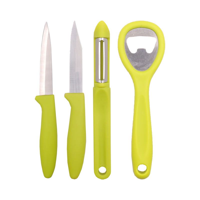 RASHNIK RN-002  5PCS/Set  Knife Set 2pcs Fruit Knife + 1pc Bottle Opener + 1pc Peeling Knife + 1pc Base