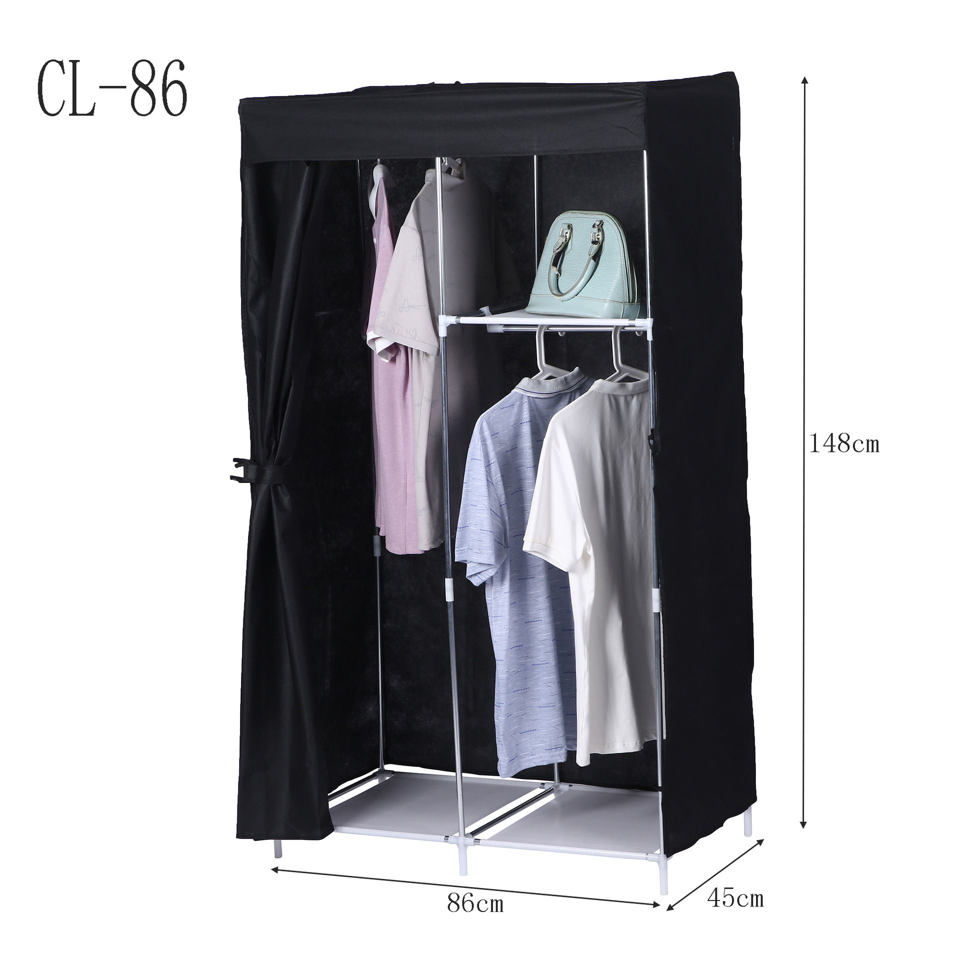 2 Columns DIY Wardrobe,Large Capacity Assemble Closet Wardrobe,Portable Closet for Bedroom,Clothes Rail with Non-Woven Fabric Cover, Clothes Storage Organizer( RN-7503）