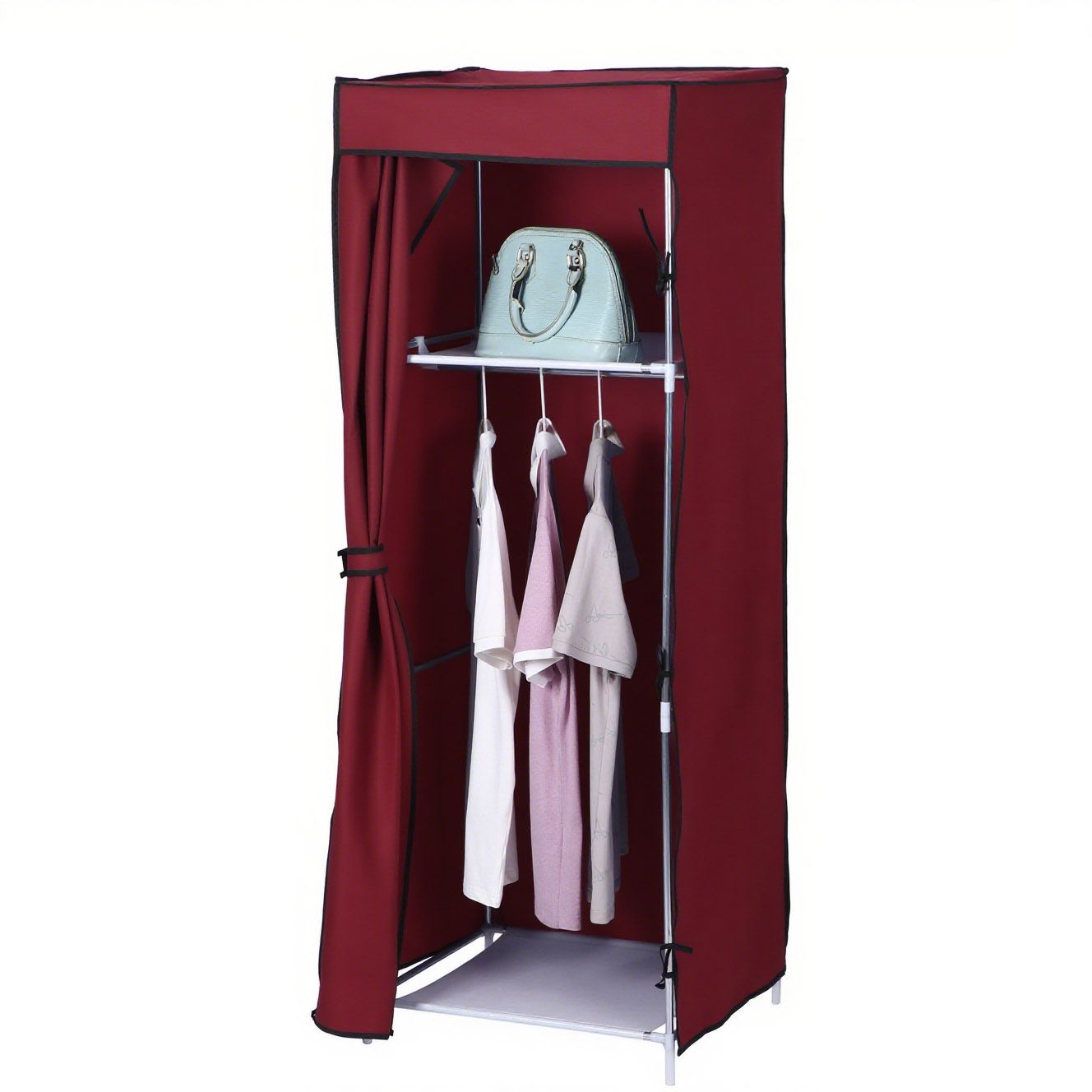 1 Columns DIY Wardrobe,Large Capacity Assemble Closet Wardrobe,Portable Closet for Bedroom,Clothes Rail with Non-Woven Fabric Cover, Clothes Storage Organizer( RN-7504）