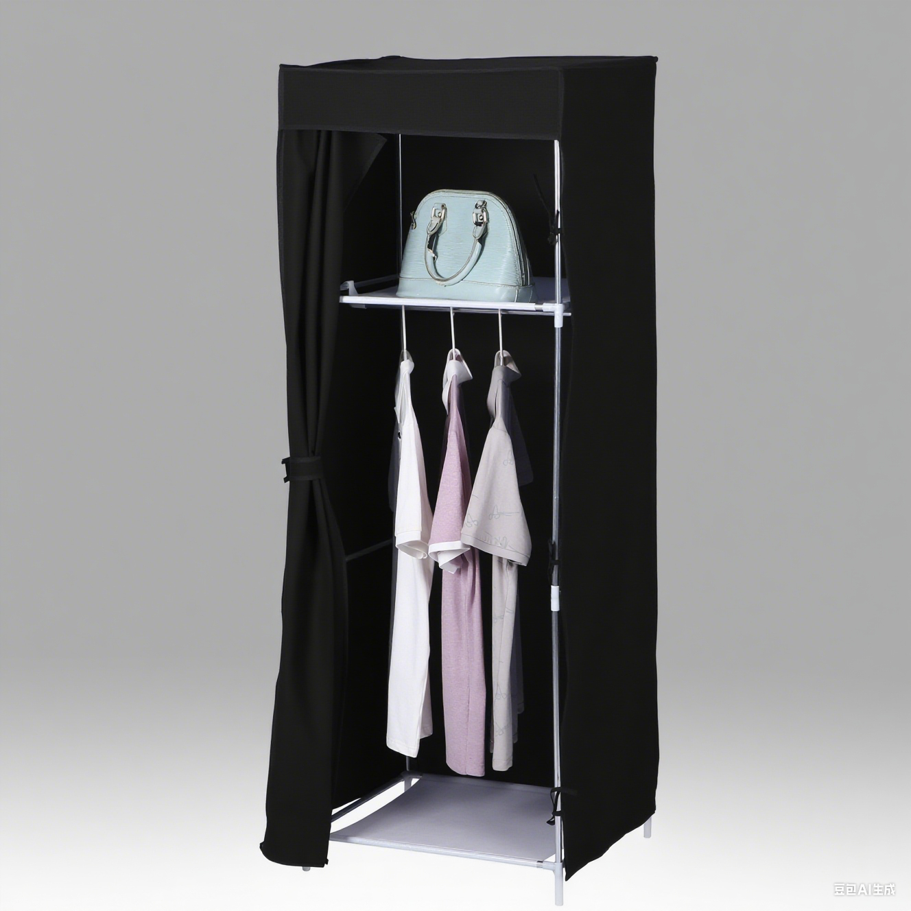 1 Columns DIY Wardrobe,Large Capacity Assemble Closet Wardrobe,Portable Closet for Bedroom,Clothes Rail with Non-Woven Fabric Cover, Clothes Storage Organizer( RN-7504）